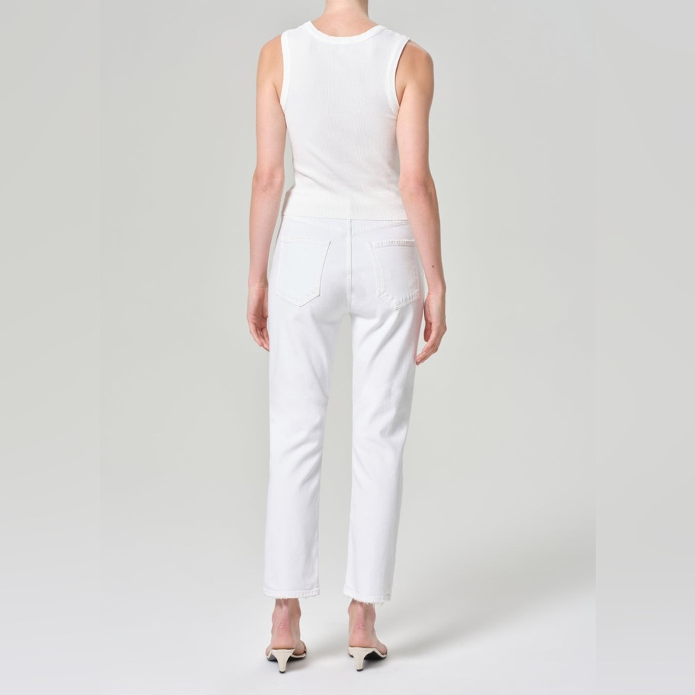 AGOLDE RILEY High Rise Straight White Crop Jean 24  Button Fly Contemporary - Picture 2 of 14